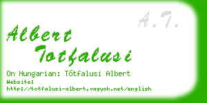 albert totfalusi business card